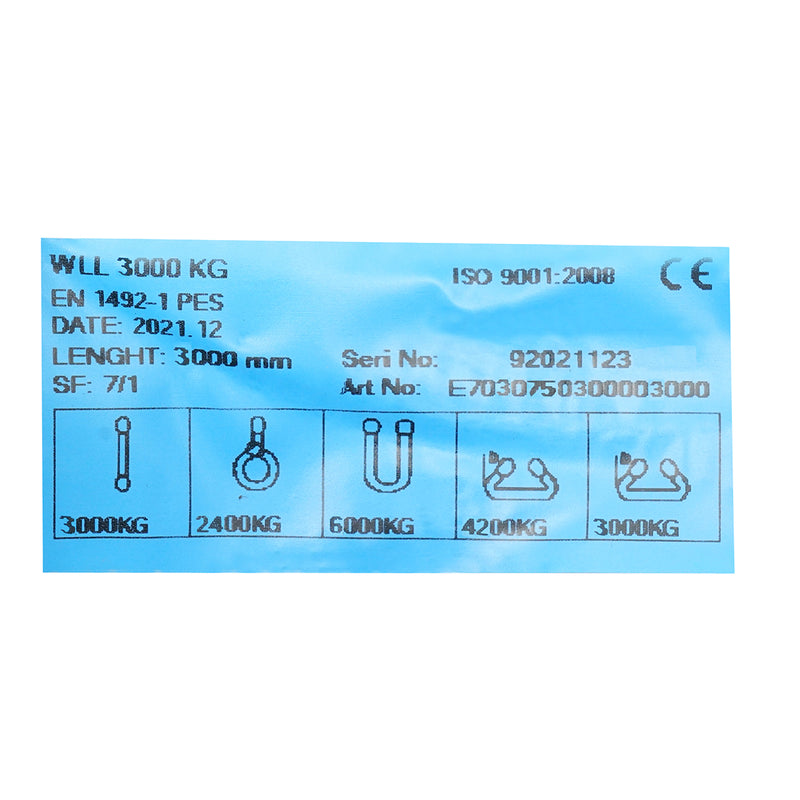 Cinghia di sollevamento 3mx75mm 3T