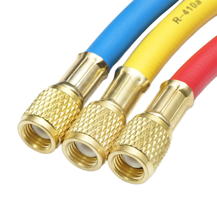 Set tubi flessibili 180 cm 3 colori per carica freon R-410a