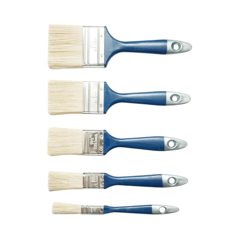 Set di 5 pennelli piatti (12 mm, 25 mm, 38 mm, 50 mm, 63 mm), setole in PET, manico in PP Breckner Germany