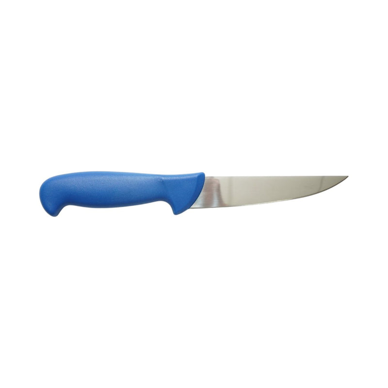 Coltello professionale da macelleria e macellazione (lama da 15 cm), lama in acciaio 5Cr15MoV, manico in nylon blu Breckner Germany