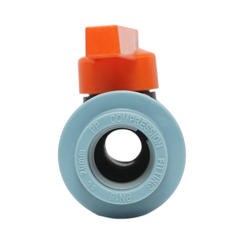 Valvola a sfera a compressione D20x20mm, PN16 bar per sistemi di irrigazione