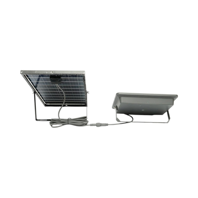 Faretto LED da 300 W, 6500 K, con pannello solare bifacciale da 30 W, batteria LiFePO4 da 15.000 mAh e telecomando (IP66) Breckner Germany