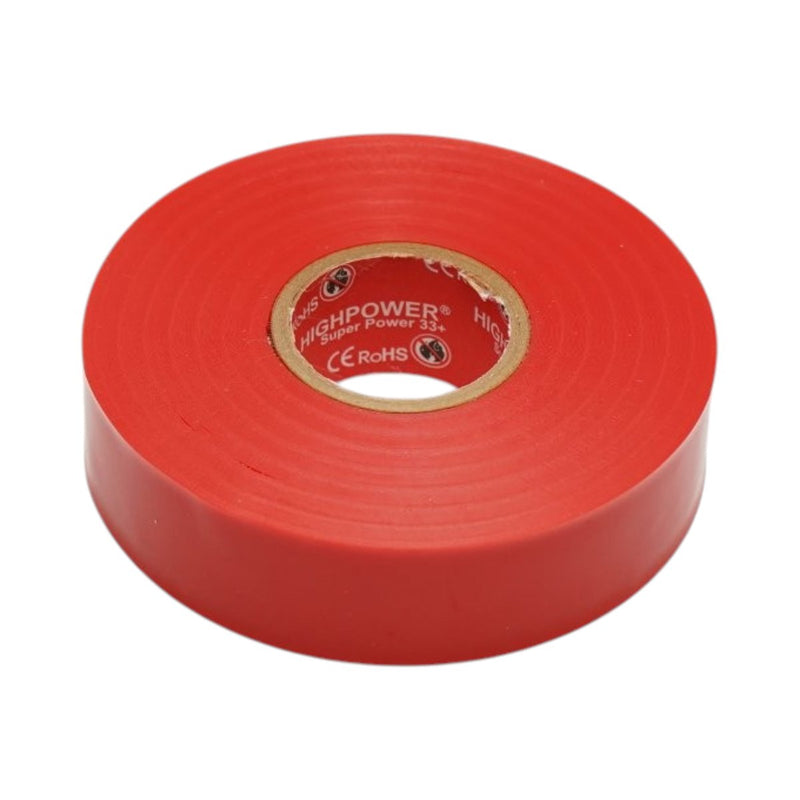 Nastro isolante in vinile rosso 19 mm x 20 m Premium Super Power 33+ HighPower