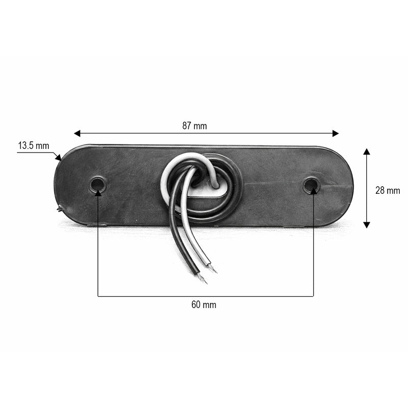 Luce di ingombro laterale a LED ovale 12V-24V, rosso fumé, 3 LED, 87x28x13,5 mm Breckner Germany