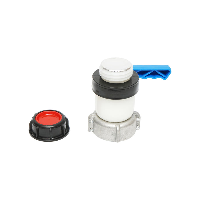 Valvola a sfera per serbatoio IBC S60x6, DN50 diametro filettatura 75 mm, guarnizione EPDM.