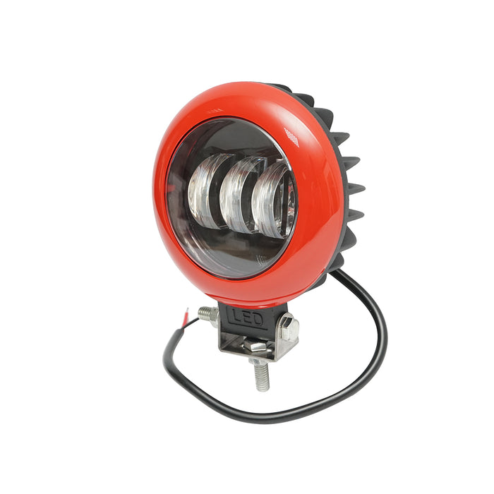 Lampada proiettore rotonda rossa con LED, 30W, 12V/24V, 10-30V, Breckner Germany