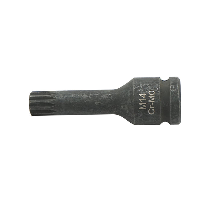 Chiave a bussola a percussione scanalata M14, 78 mm, 1/2 quadrato Cr-Mo