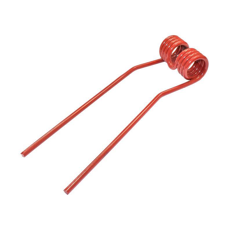 Dente elastico sinistro per ranghinatore, 105x370x9 mm, rosso (Fella)