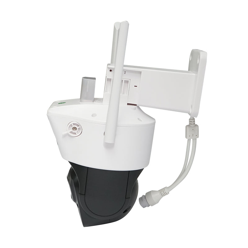 Telecamera di sorveglianza a doppia lente da 6 MP, Wi-Fi P2P, rotazione PTZ a 360° con sensore di movimento, sirena, rilevamento umano, supporto per Google Assistant e app iCSee.