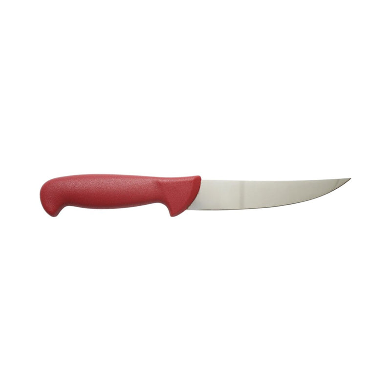 Coltello professionale da macelleria e macellazione da 15 cm, lama in acciaio 5Cr15MoV, manico in nylon rosso. Breckner Germany