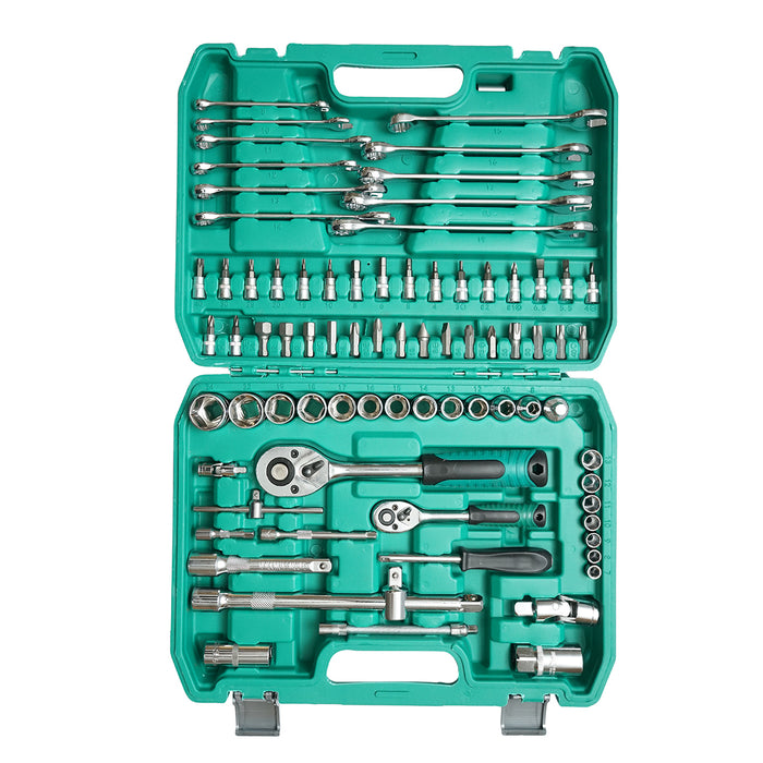 Kit di chiavi combinate, tubolari, fisse, torx, cricchetto trainer 78 pezzi Breckner Germany