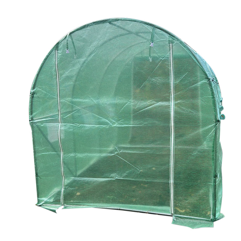 Serra da giardino 400×300×200 cm con sistema di irrigazione, telo verde in PE con rete 140 g/m² anti-UV, 8 finestre, 2 porte, tubo in acciaio zincato 25 mm THOR