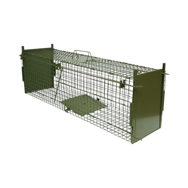 Gabbia trappola pieghevole in metallo per animali selvatici, 100x27x34 cm