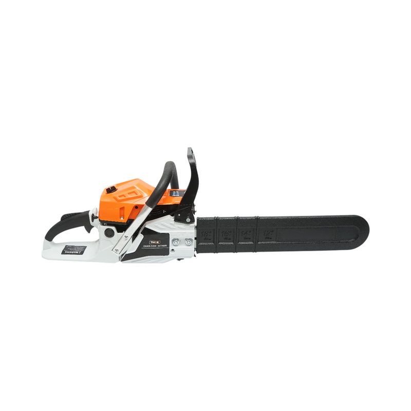 Motosega a scoppio professionale THOR a 2 tempi, 58 cc, 3,3 CV, 8500 giri/min, barra da 18 pollici (450 mm)