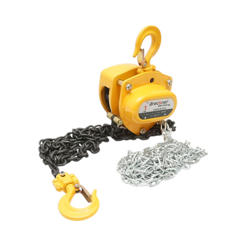 Paranco manuale a catena da 3 m, portata massima 1000 kg, gancio di sicurezza da 1 t Breckner Germany
