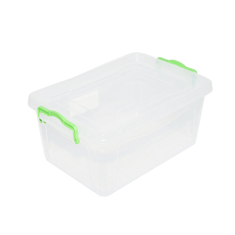 Scatola portaoggetti in plastica trasparente da 5 l con coperchio, 305x210x135 mm