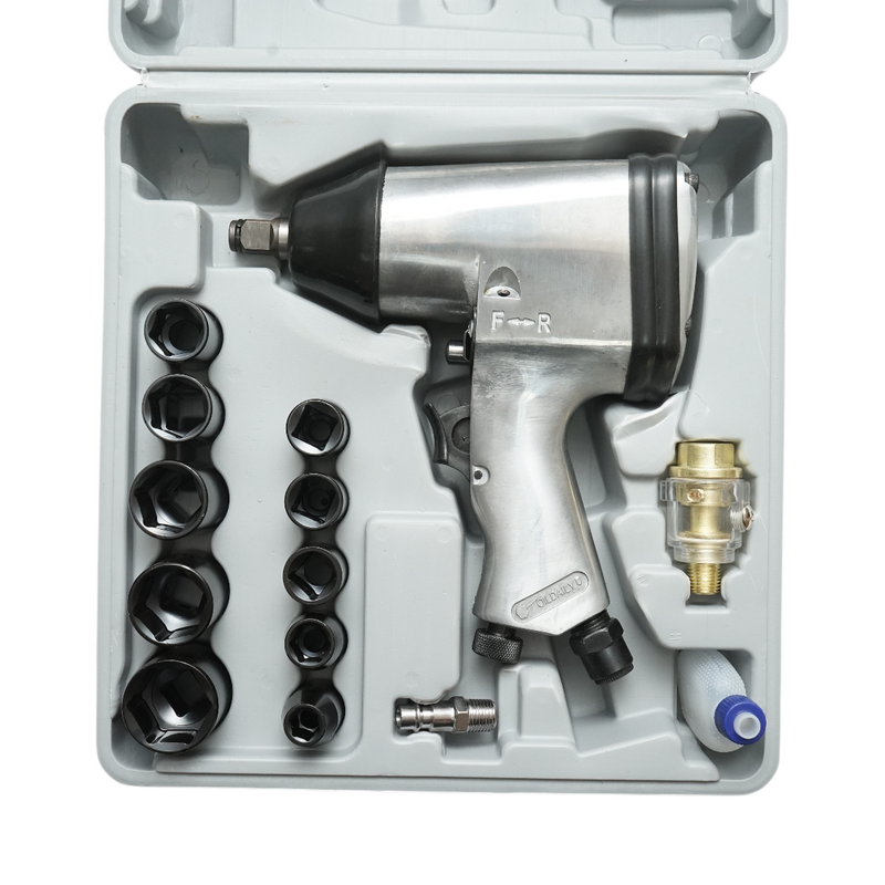 Pistola a percussione pneumatica 1/2 con chiavi a bussola 9-27 mm, 340 Nm, 7000 giri/min, pressione di esercizio 6,3 bar Breckner Germany