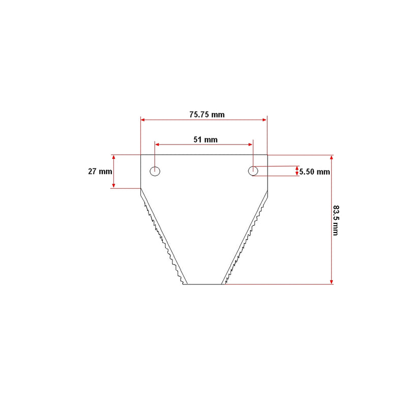 Lama dentata per fresa combinata, tipo DIN 80 C12-C14