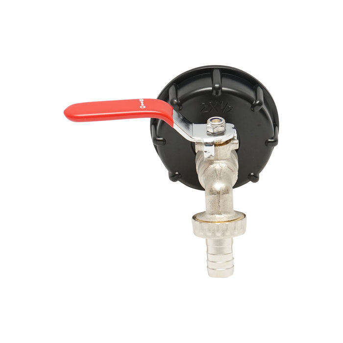 Rubinetto per serbatoio IBC in ottone S60x6x1/2 con filettatura da 60 mm