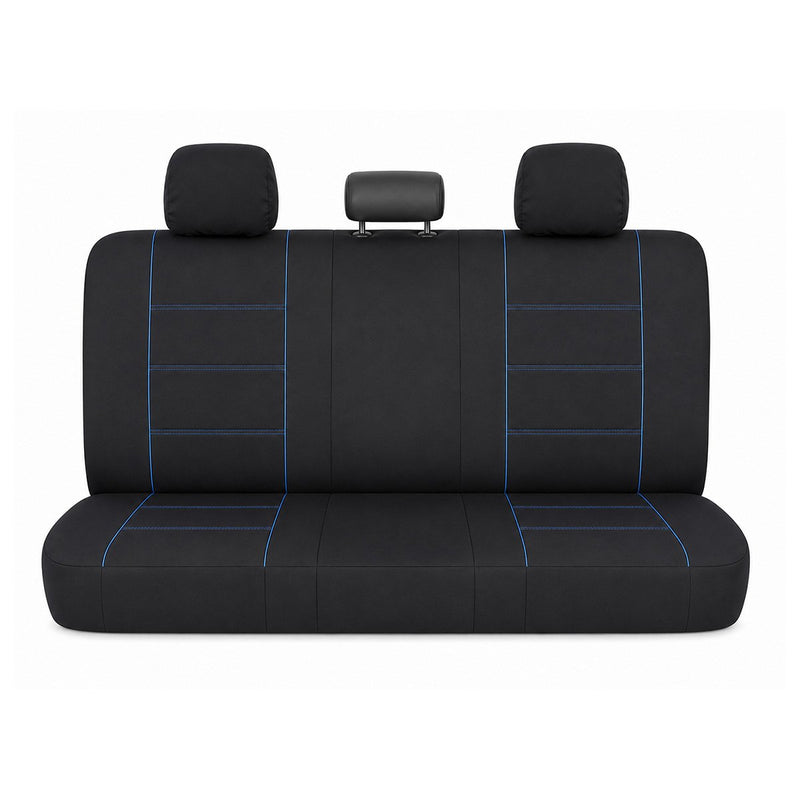 Set coprisedili universali per auto nero-blu, materiale tessile 8 pezzi