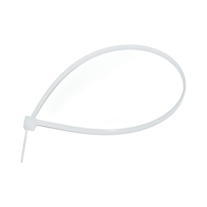 Fascetta in plastica bianca 3,6x250 mm, confezione da 100 pezzi (Longroad)