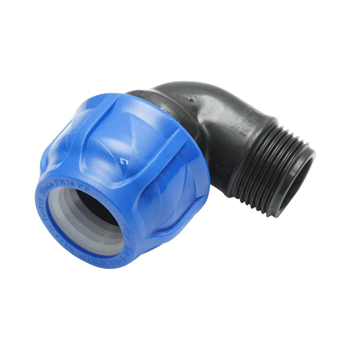 Gomito Compressione PN16-32mmx 1" per sistemi di irrigazione Raccordo/Giunto Maschio PN16-32mmx 1" Raccordo Compressione Manicotto Raccordo Compressione Tubo irrigazione