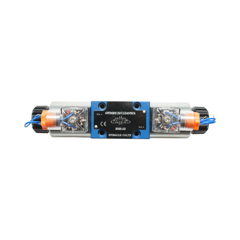 Elettrovalvola direzionale 24 VDC, 25 W, a 6 vie, per il controllo del flusso negli impianti idraulici, HDQX126J 4WE6J61B CG12N9Z4.