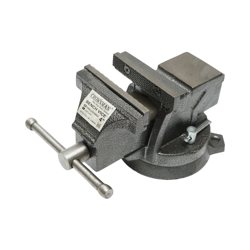 Morsa a base rotante e incudine Crownman da 100 mm