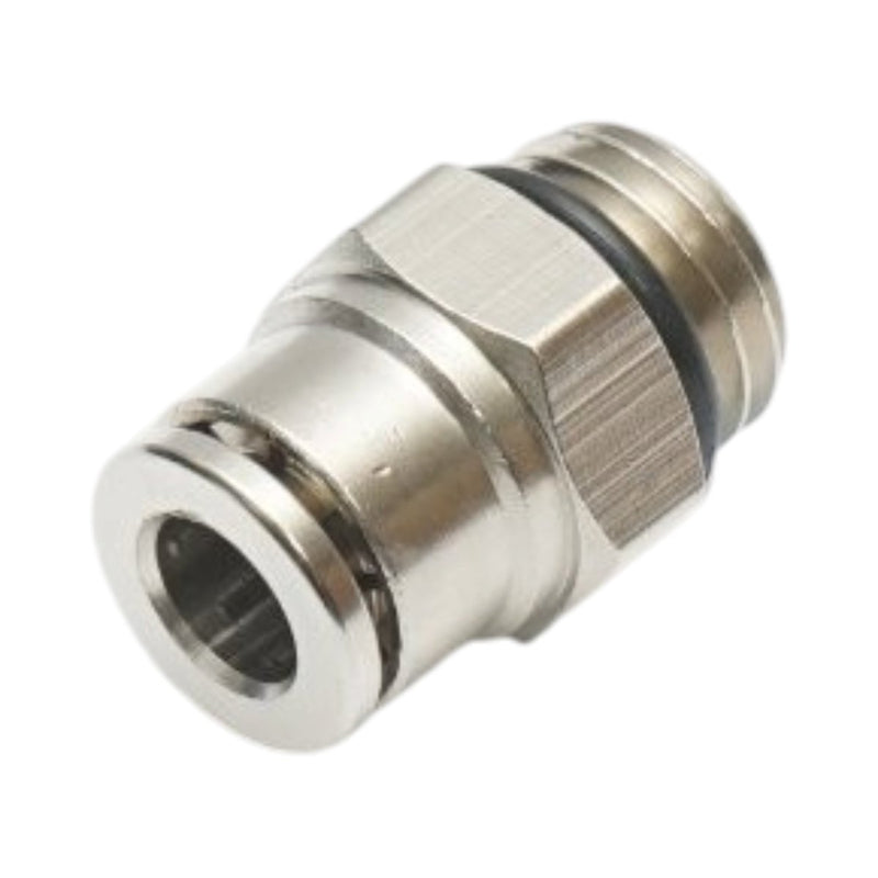 Raccordo rapido metallico diritto da 6 mm, filetto maschio M12