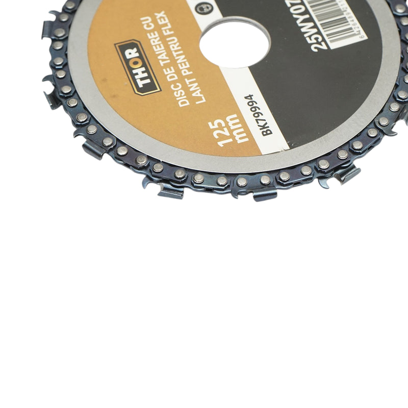 Disco a catena per smerigliatrice 125x22mm 14 denti per taglio legno THOR