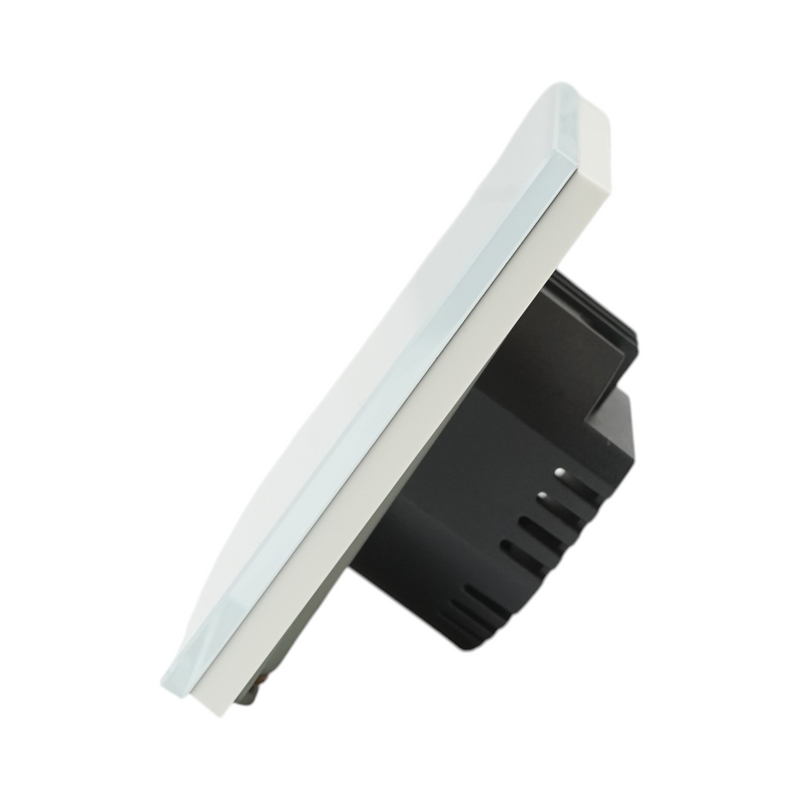 Interruttore touch singolo bianco 220V, spia luminosa, cornice in vetro 86x86x34 mm