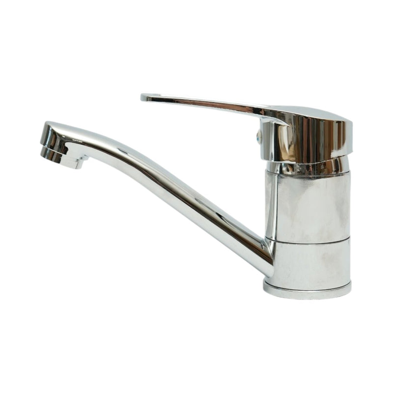 Rubinetto per lavello cucina con bocca girevole, monocomando, finitura cromo lucido, lega di zinco, flessibili inclusi