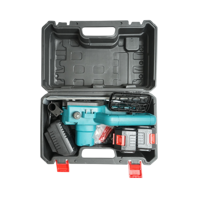 Motosega elettrica con due batterie agli ioni di litio da 36 V e 3 Ah, barra da 12 pollici (300 mm) e velocità di 3800 giri/min. Breckner Germany