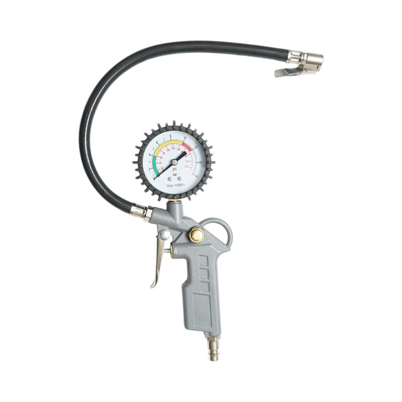 Set di aria compressa da 6 pezzi con tubo a spirale da 5 m, pistola gonfiatrice, soffiatore d'aria, ago per sfere e adattatori