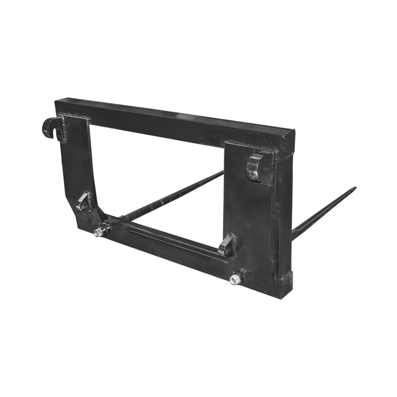 Forca per balle con denti da 110 cm, interasse tra i denti di 75 cm, carico massimo 220 kg.