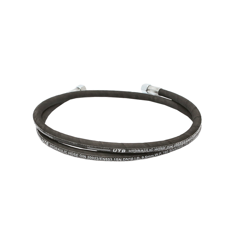Tubo flessibile idraulico ad alta pressione 2SN DN10, pressato con raccordi fissi, lunghezza 1800 mm, con raccordo riduttore M20×20.