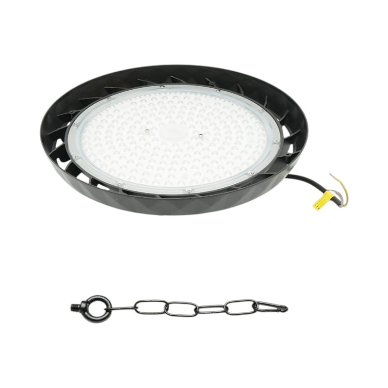 Lampada industriale LED UFO High-Bay da 150 W, 100-265 V, 6500 K, 24000 lm per capannoni industriali e magazzini, 330x45 mm, IP65 Breckner Germany
