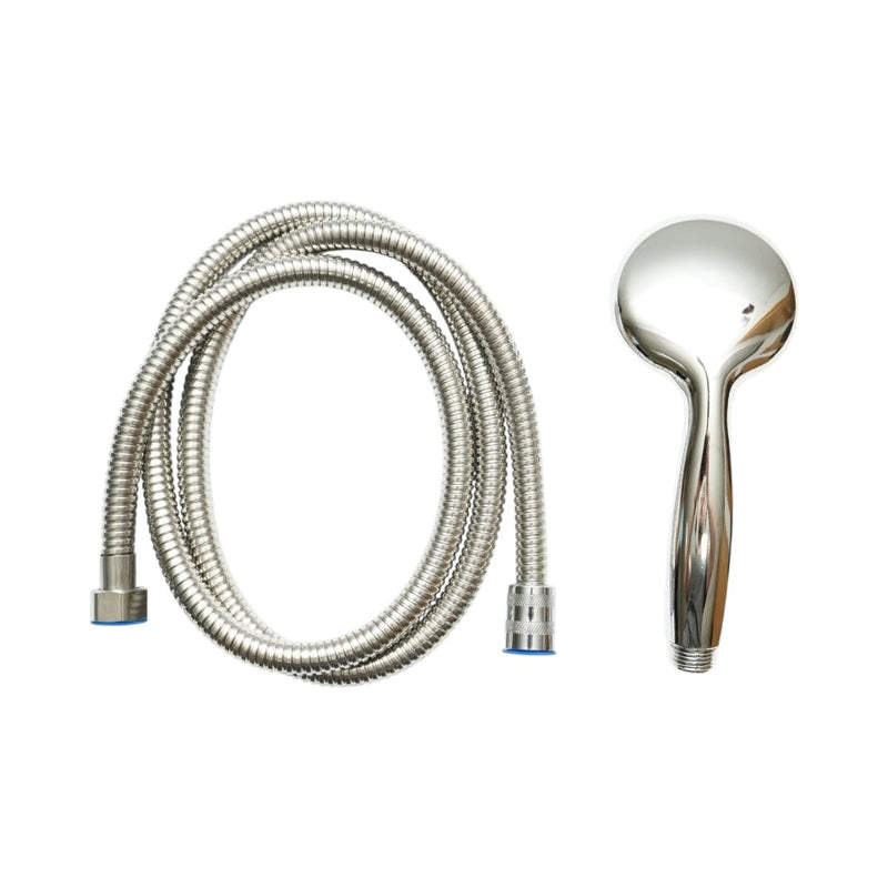 Set doccetta con flessibile zincato da 1,5 m, 5 funzioni, finitura cromo lucido, in plastica (80x190 mm)