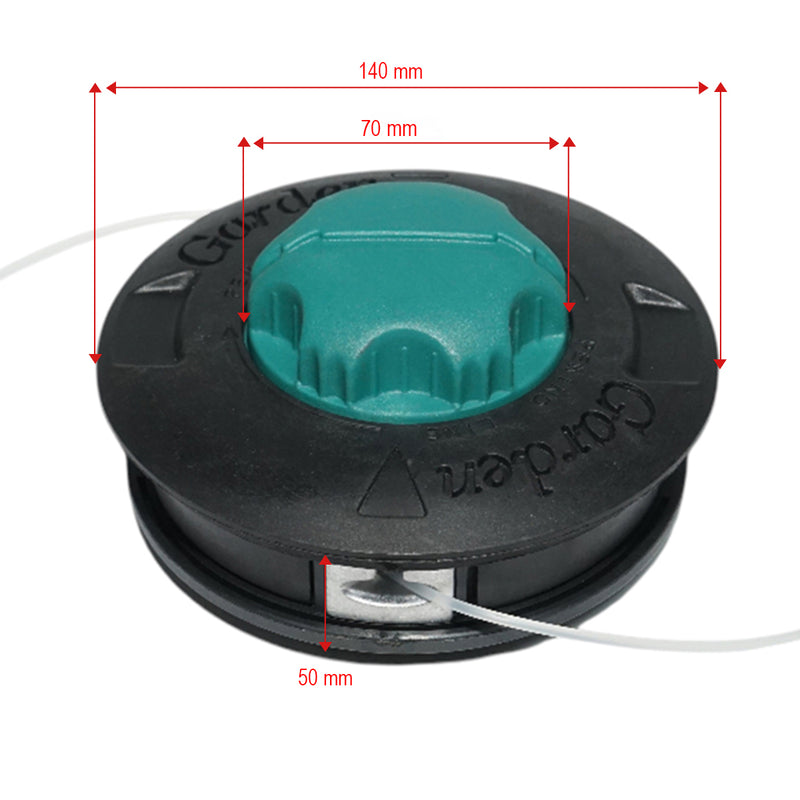 Testina universale per decespugliatore M10x1,25 mm, filo da 3 mm, sistema automatico Tap & Go