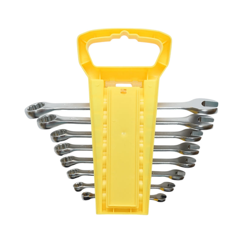 Set di chiavi combinate Crownman da 8 pezzi, fisse e ad anello, 6-19 mm, acciaio al carbonio