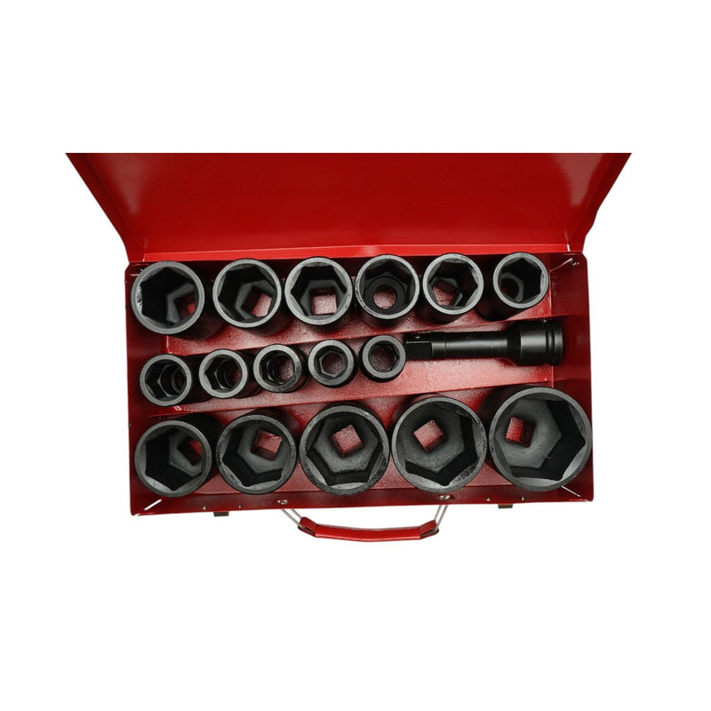 Set di 17 bussole a impatto lunghe (17–55 mm), prolunga da 125 mm, attacco da 3/4", Cr-Mo Breckner Germany