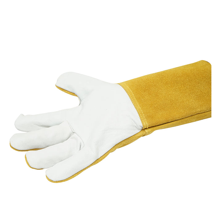 Guanti per saldatura in pelle con fodera, polsino protettivo 15 cm giallo-bianco taglia 10 Breckner Germany