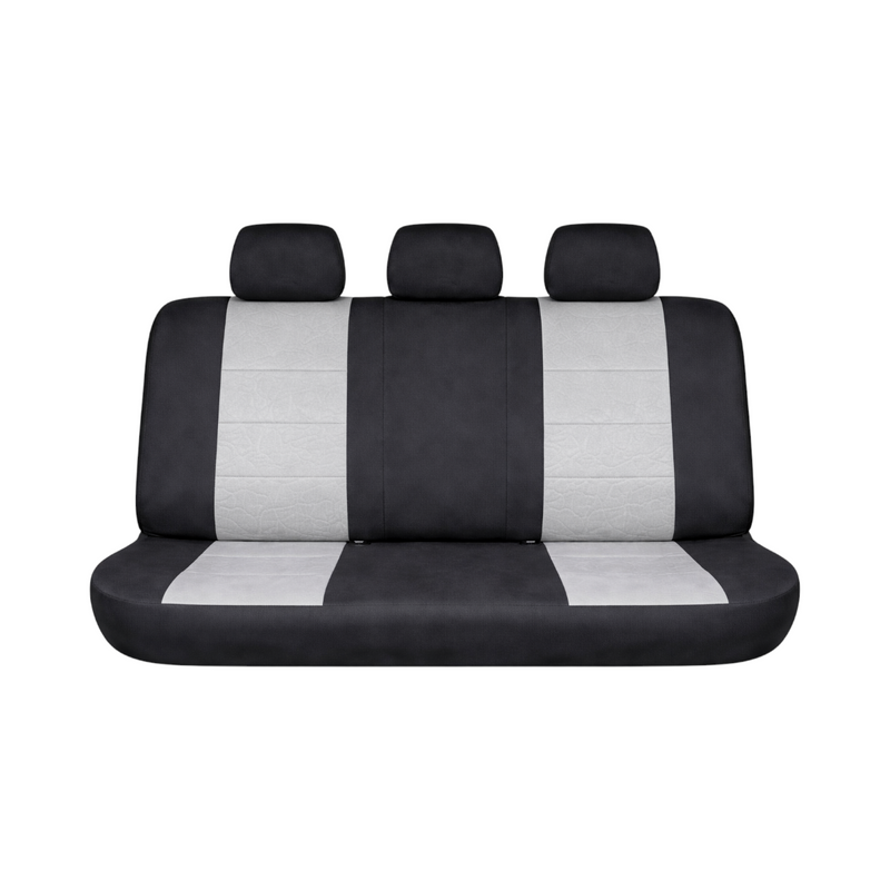 Set coprisedili auto universali nero-grigio, materiale tessile 9 pezzi