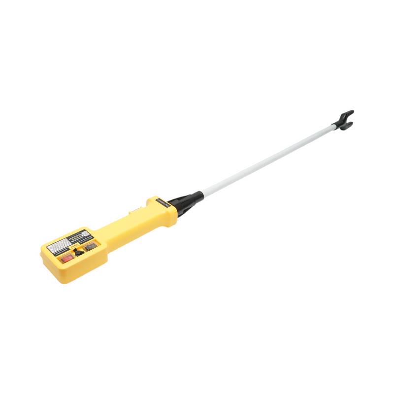 Pungolo elettrico professionale per bestiame da 1100 V con batteria ricaricabile da 8,4 V e 2200 mAh, torcia a LED, indicatore di carica e asta da 80 cm.