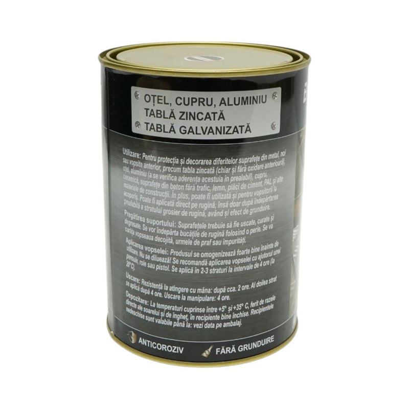 Smalto anticorrosivo nero 3 in 1 per metalli, applicabile direttamente sulla ruggine, a base d'acqua, 2 kg Breckner Germany