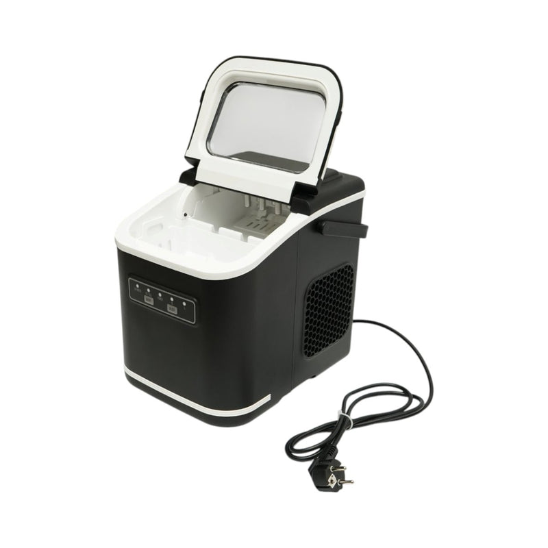 Macchina per il ghiaccio 12 kg/24 h, serbatoio acqua da 1,4 L, cestello di raccolta da 600 g, funzione di autopulizia.