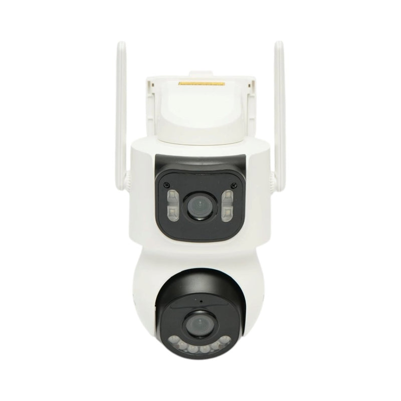 Telecamera di sorveglianza 4G con pannello solare a ricarica rapida da 7,6 W, doppio obiettivo da 4 MP, PTZ a 360°, rilevamento umano tramite IA, visione notturna a colori e app iCSee. Breckner Germany