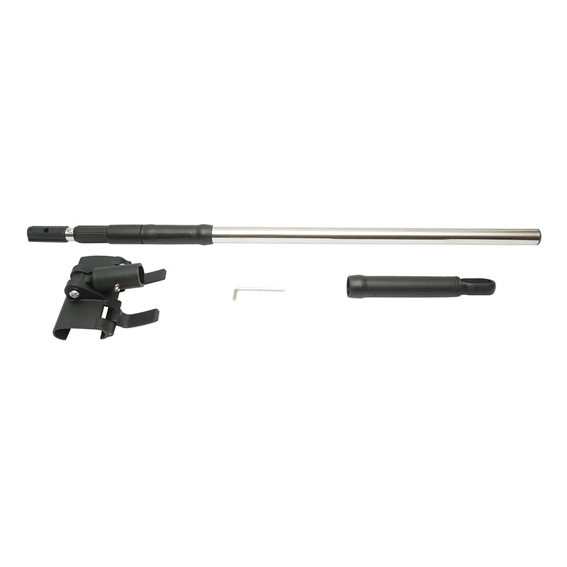 Set di 3 spatole professionali in acciaio inox per rasatura (30/55/100 cm) e supporto con manico telescopico da 85–200 cm.