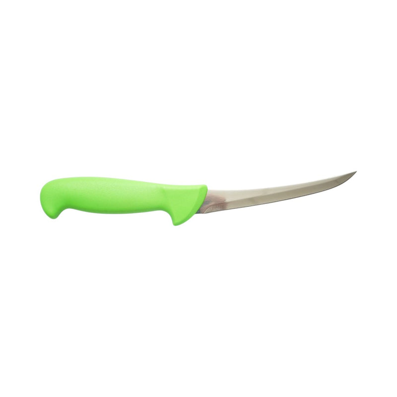 Coltello professionale curvo per disosso da 15 cm, lama in acciaio 5Cr15MoV, manico in nylon verde. Breckner Germany