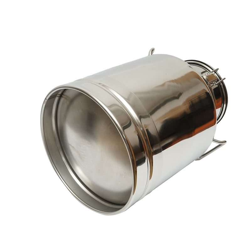 Bidone del latte in acciaio inox da 30 litri con coperchio per mungitrice Breckner Germany